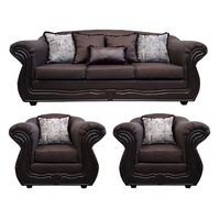 Living Con Resorte Estructural Búfalo 6 Cuerpos 4+1+1 Tela+PU