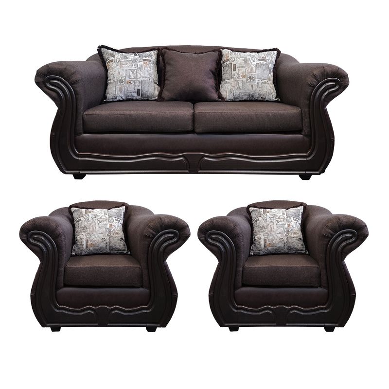 AMERICA DECORA - Living 3-1-1 Grand Búfalo Chocolate Rayado