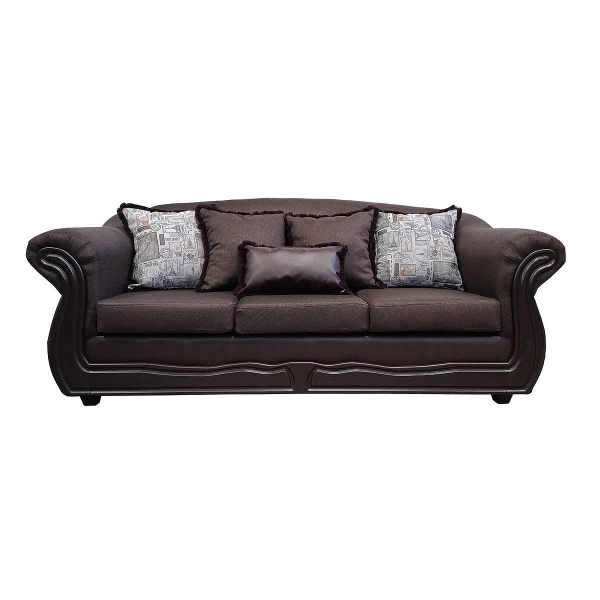 AMERICA DECORA - Sofá Con Resorte Estructural Búfalo 4 Cuerpos Tela+PU