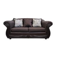 Sofá Con Resorte Estructural 3 Cuerpos Búfalo Chocolate Rayado