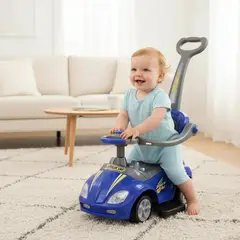 GENERICO - Juguete Correpasillo con guiador 3 en 1 musical color azul 1423A.