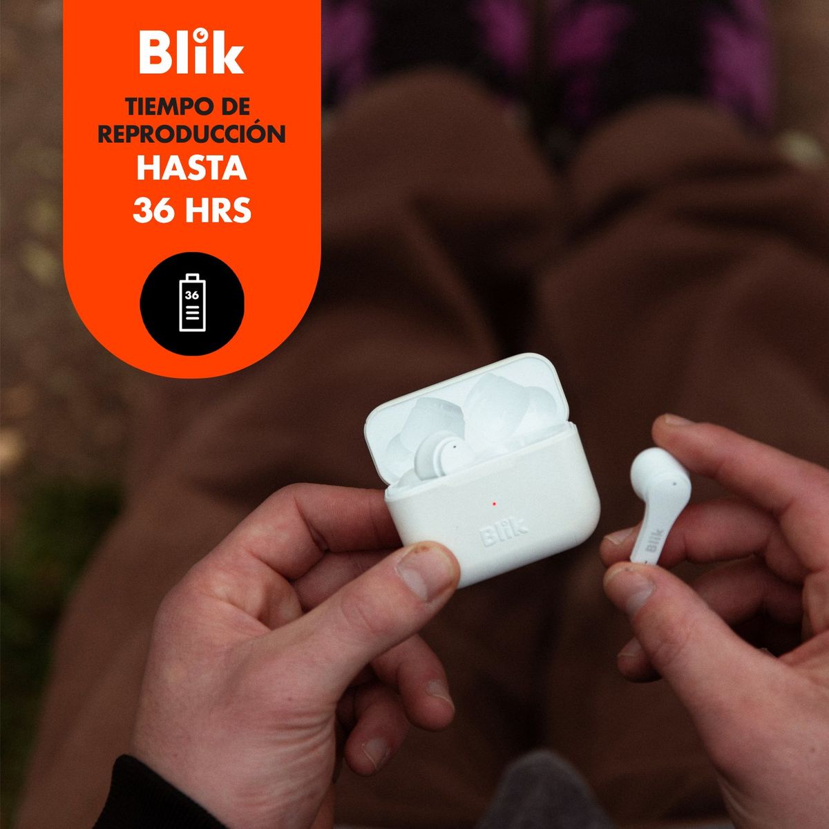 BLIK - Audífonos Bluetooth Blik Air600 Blanco 36 hrs Batería