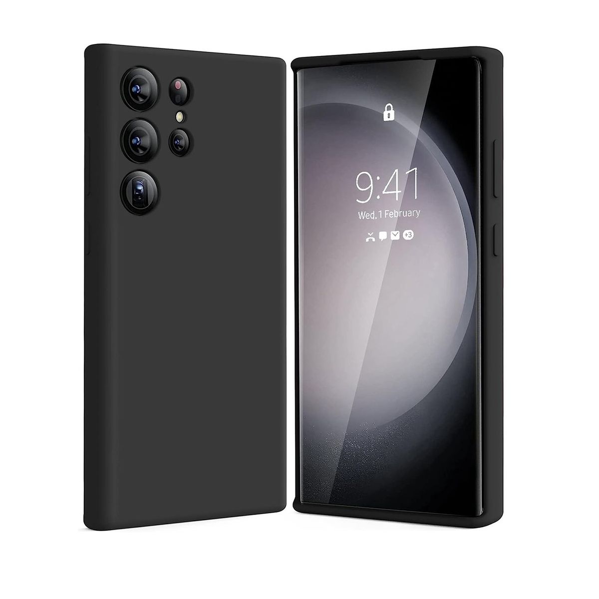 GENERICO - Carcasa Silicona Para Samsung Galaxy S23 Ultra 5G Negro