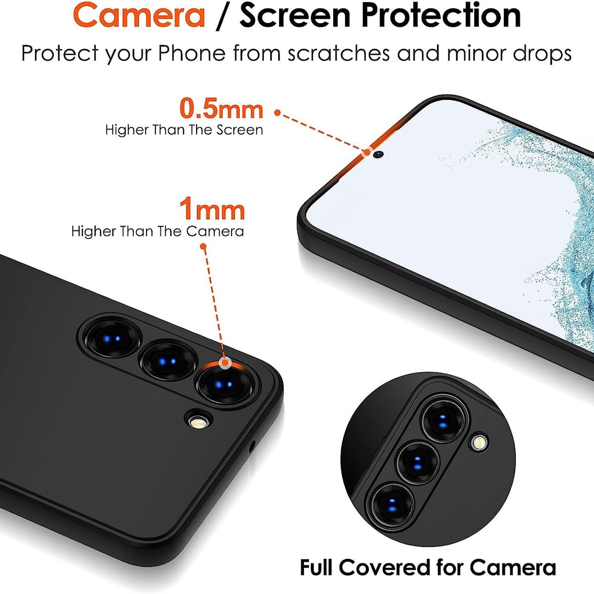 GENERICO - Carcasa Silicona Para Samsung Galaxy S22 5G Negro