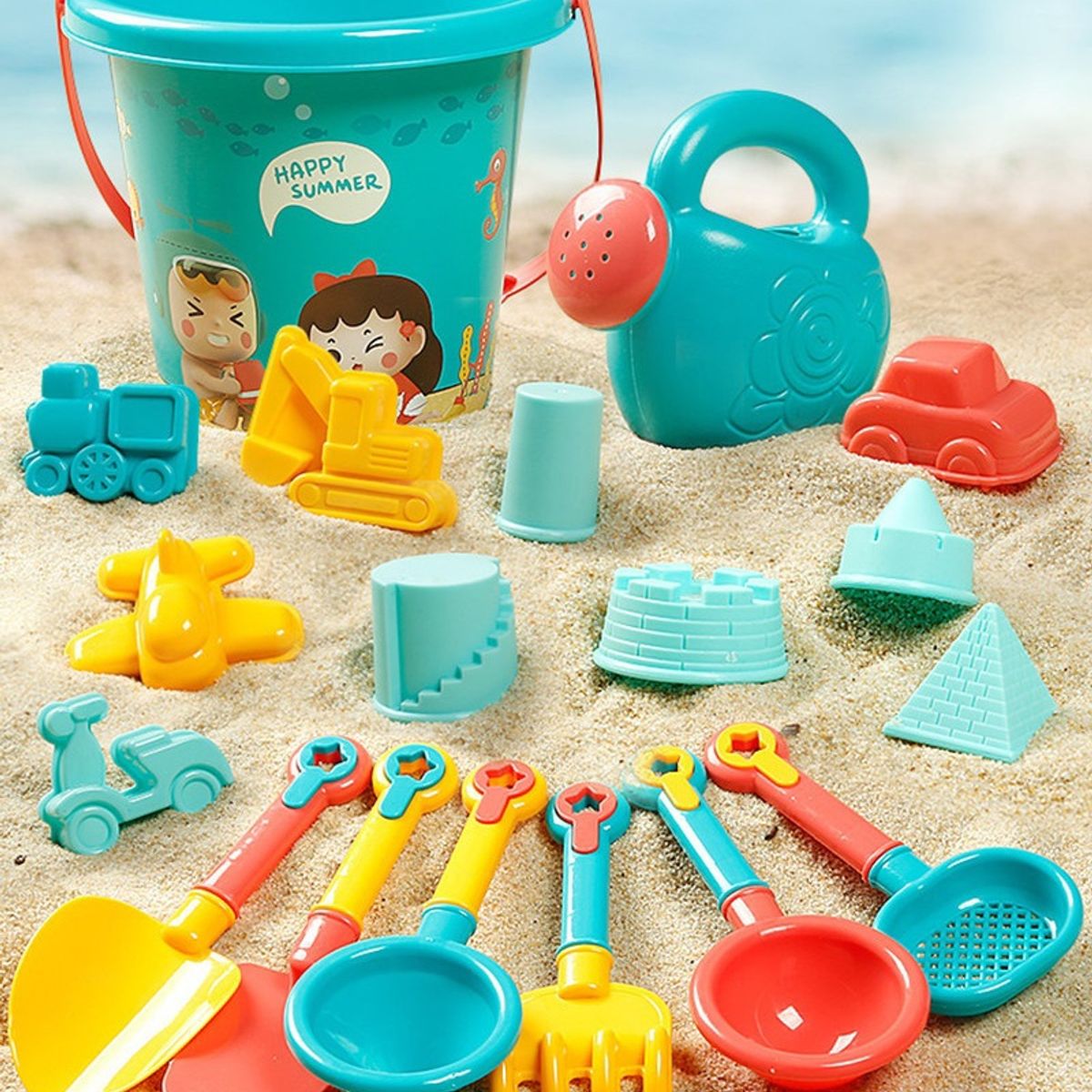 CRUSEC - Juguete de Playa Arena para Niños 18 Piezas Resistente