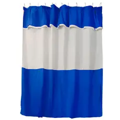 LUNA - Juego Cortina para Baño 6 Piezas Azul Lisa
