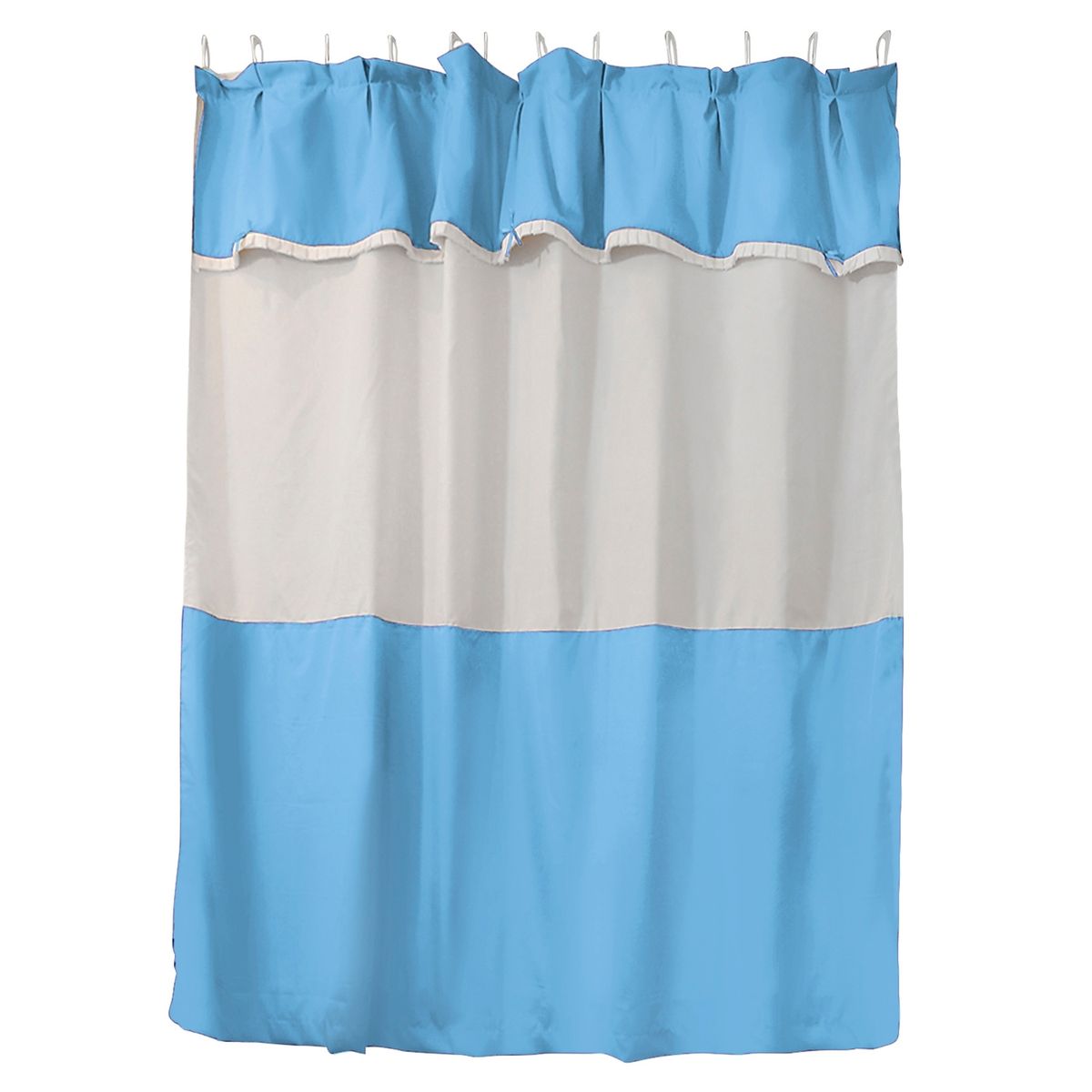 LUNA - Juego Cortina para Baño 6 Piezas Celeste Lisa