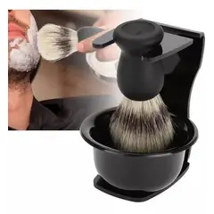 GENERICO - Kit de Afeitado Masculino con Brocha de Afeitar y Tazón de Jabón
