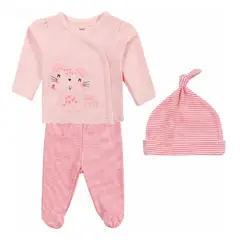 TEDMIMAK - Set de 3 Piezas Poleron Pantalon Gorro para Bebés