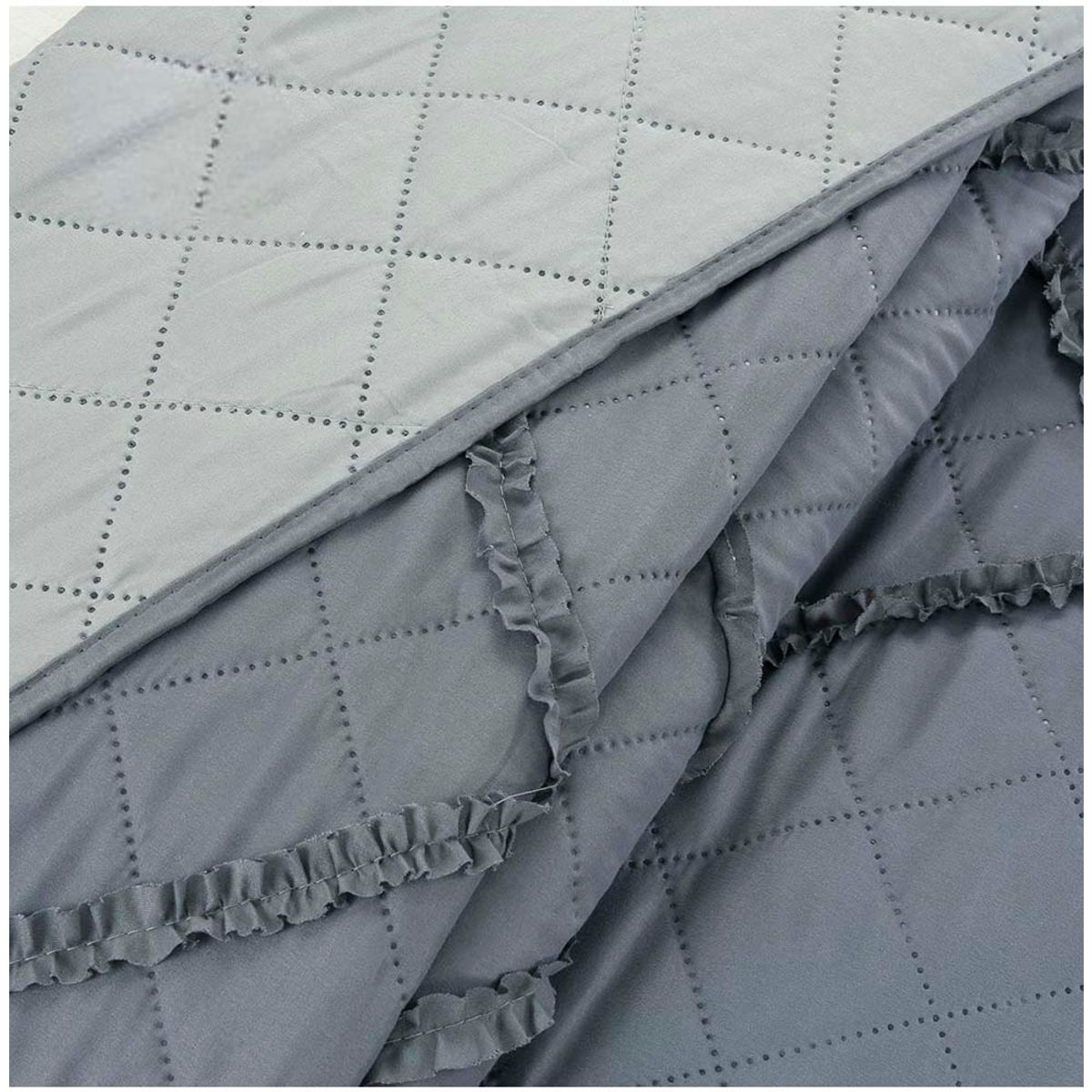 GENERICO - Cubrecama Bordado Premiun King Gris