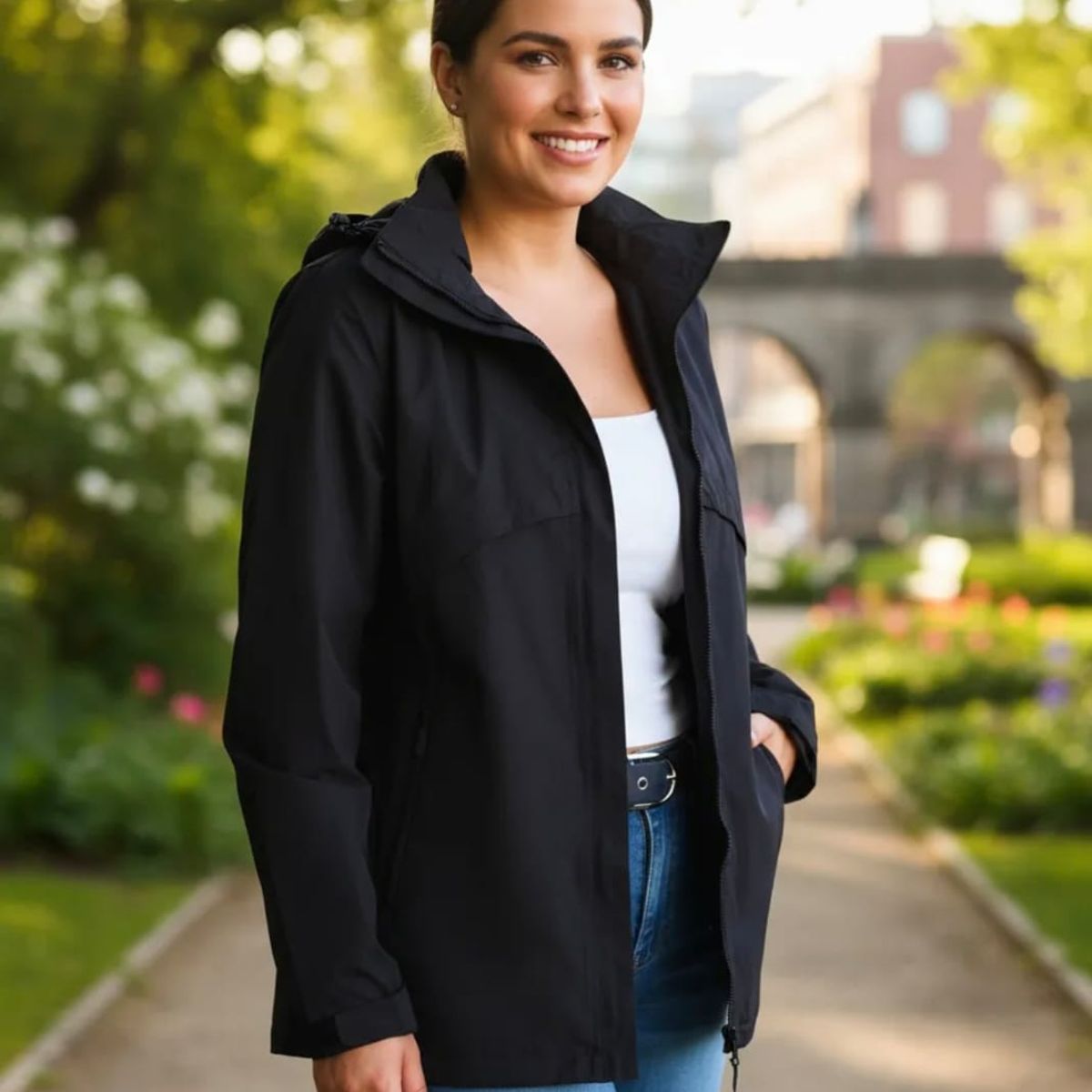 BLUE MOUNTAIN - Chaqueta Corta Viento Mujer Termica Impermeable