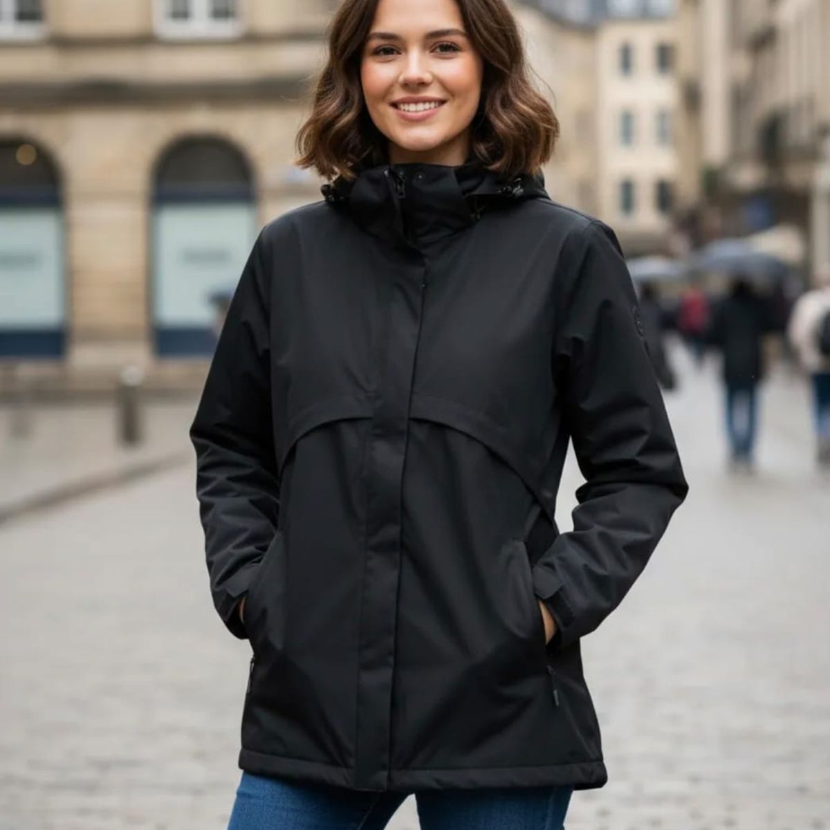 BLUE MOUNTAIN - Chaqueta Corta Viento Mujer Termica Impermeable