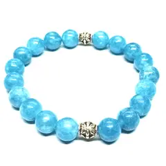 GENERICO - Pulsera Artesanal Jade Azul - Piedra Natural de 8mm
