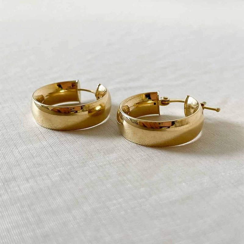 ELLA JOYAS - Aro Argolla Lisa Oro 18k