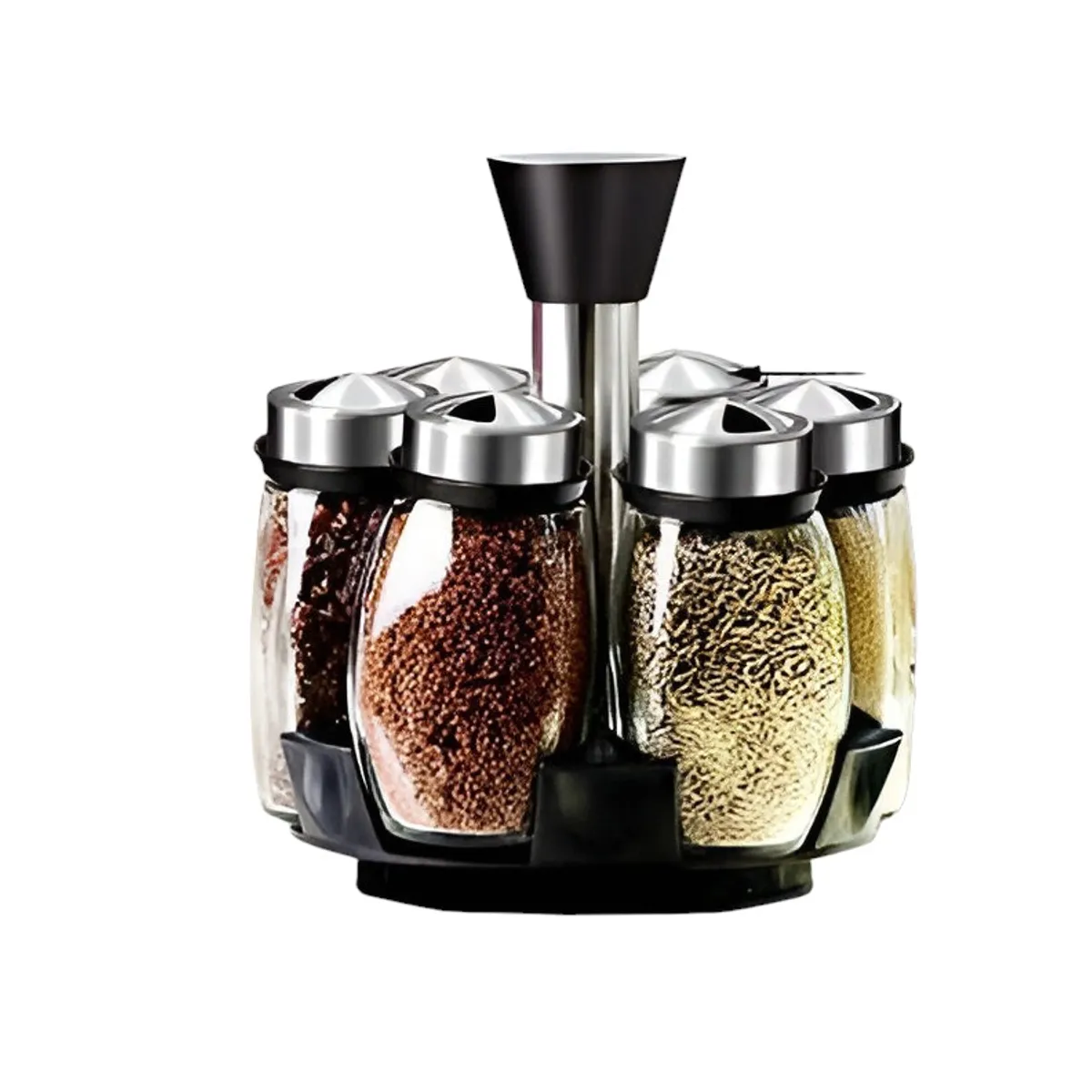 CRUSEC - Set 6 Organizador Especieros Condimentos Giratorio 360