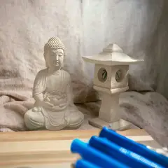 GENERICO - JARDIN ZEN BUDA FLOR DE LOTO 50 CM ,PAGODA 45 CM
