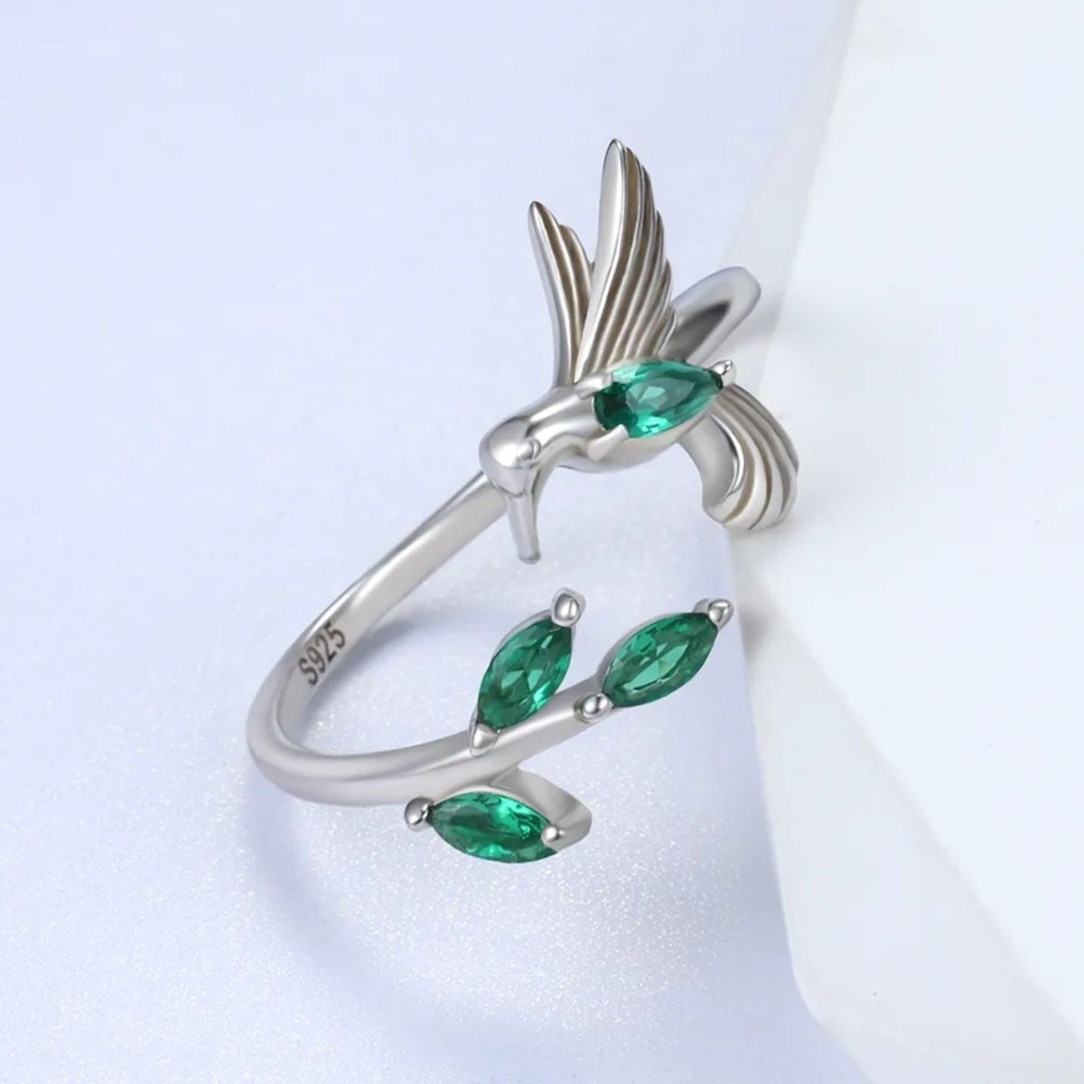 GENERICO - Anillo colibrí plata 925 ajustable mujer joya