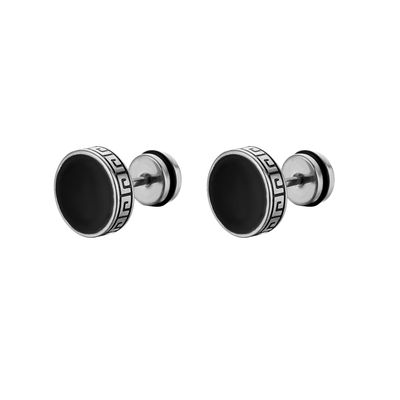 Imagen 1 del producto Aros Acero Inox Hombre Mujer Borde Romano Piercing 8mm 10mm