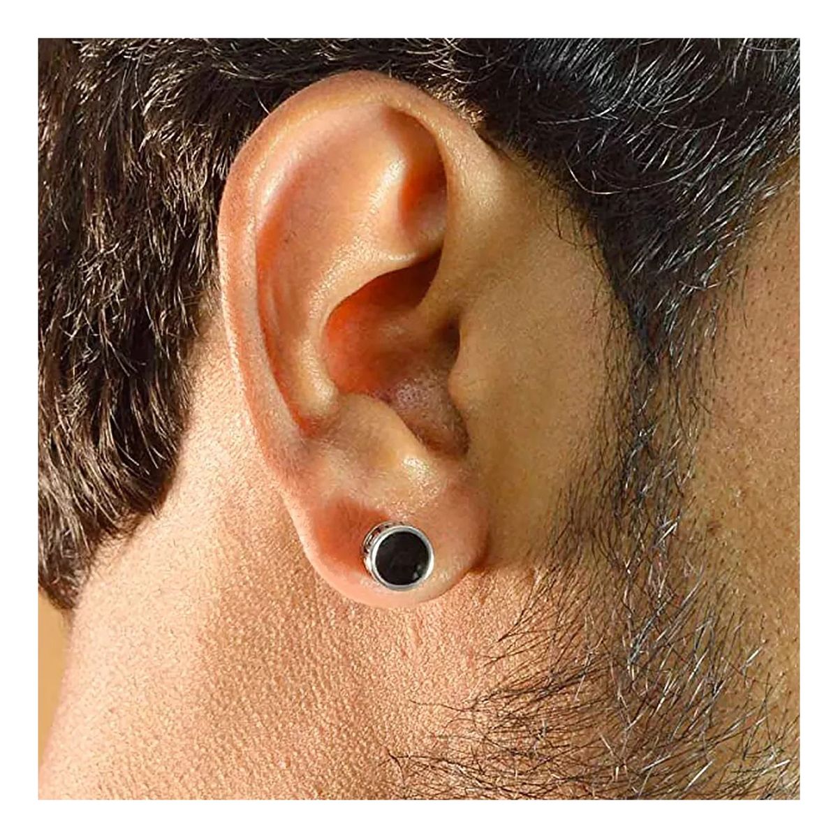 ZG JOYAS - Aros Acero Inox Hombre Mujer Borde Romano Piercing 8mm 10mm