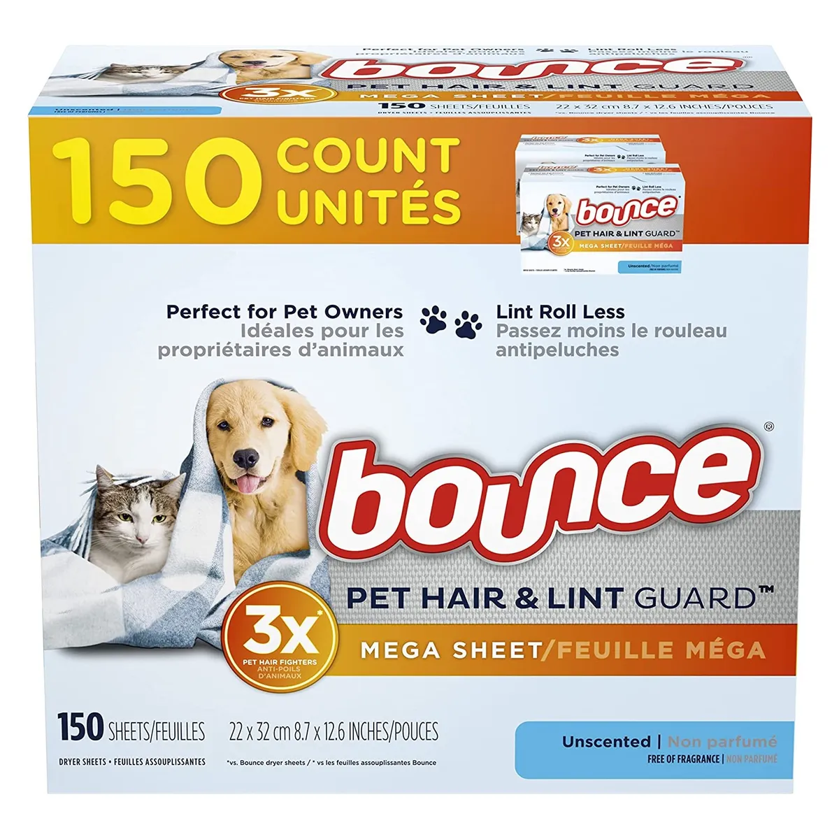 GENERICO - Bounce Suavizante En Hojas Para Secadora Repele Pelo Mascota