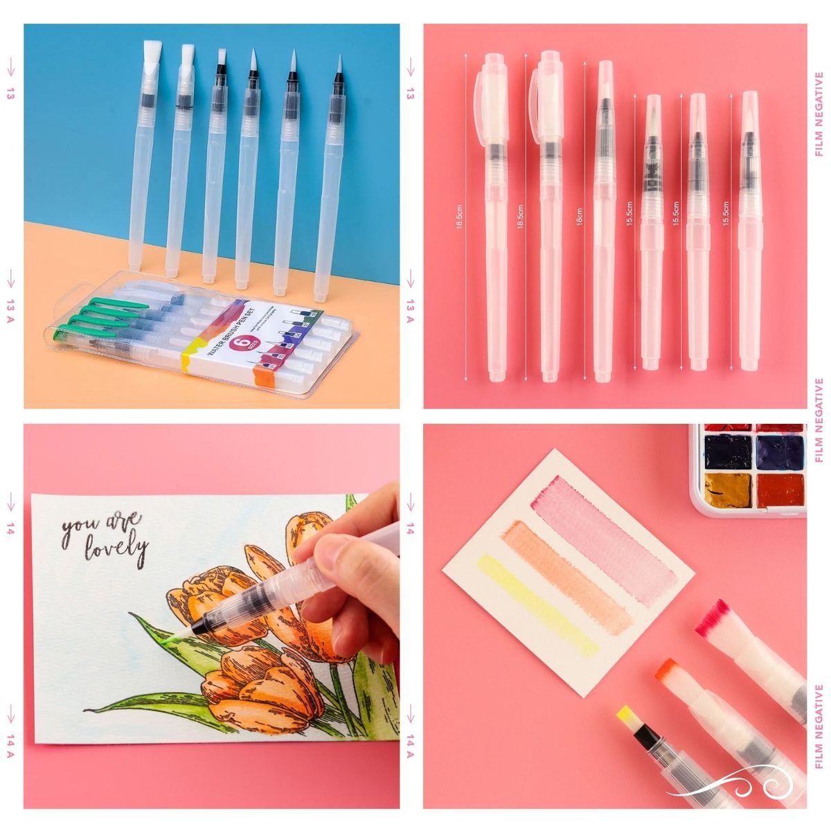 GENERICO - Pincel Recargable Agua Para Acuarela Aqua Brush 6 PCS.