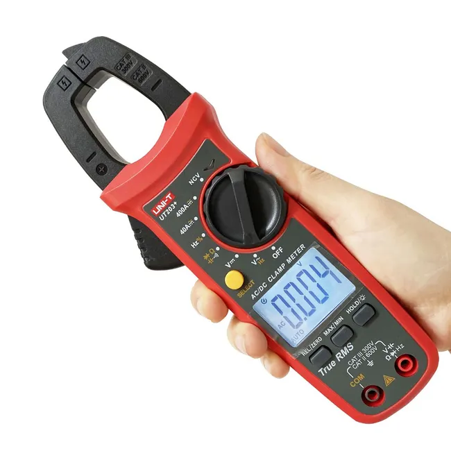 BLUEDREAMER - Amperímetro De Tenaza Ut202 Uni-t UT204+ Digital 600A ACDC Numeral Pinza Multímetro Amperímetro