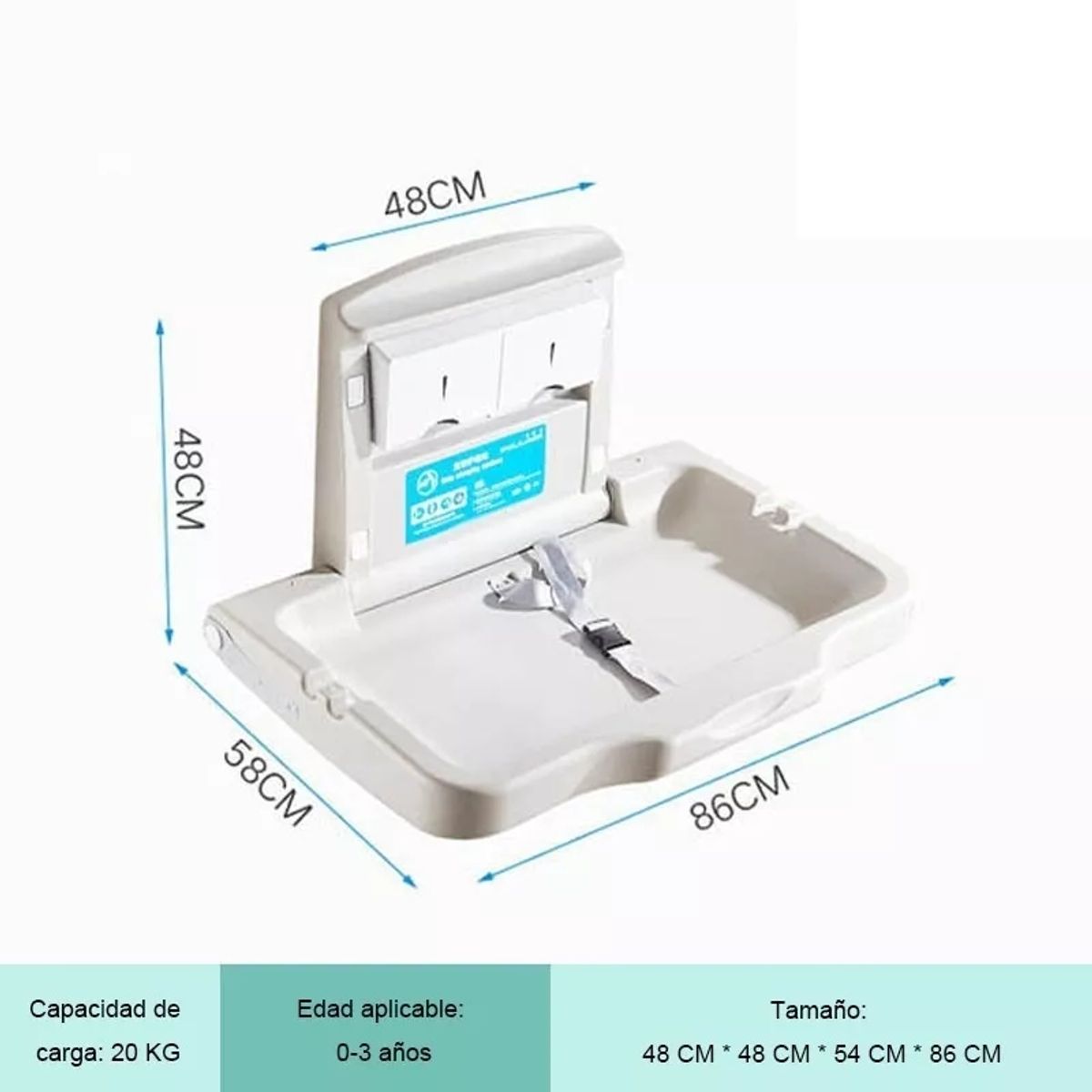KUANGYE - Mesas Cambiadoras Para Bebés Mudador Para Baño Público