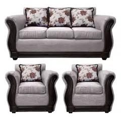 AMERICA DECORA - Juego de living 3-1-1 Eleonor Liso Color Crudo