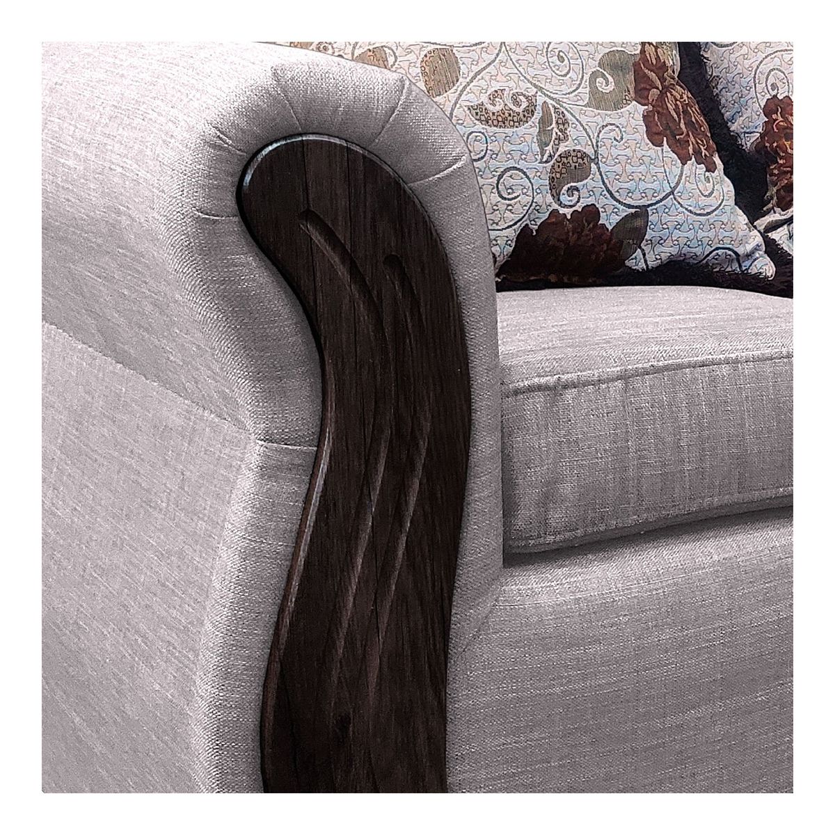 AMERICA DECORA - Living Con Resorte Estructural 5 Cuerpos 3+1+1 Eleonor Liso Color Crudo.