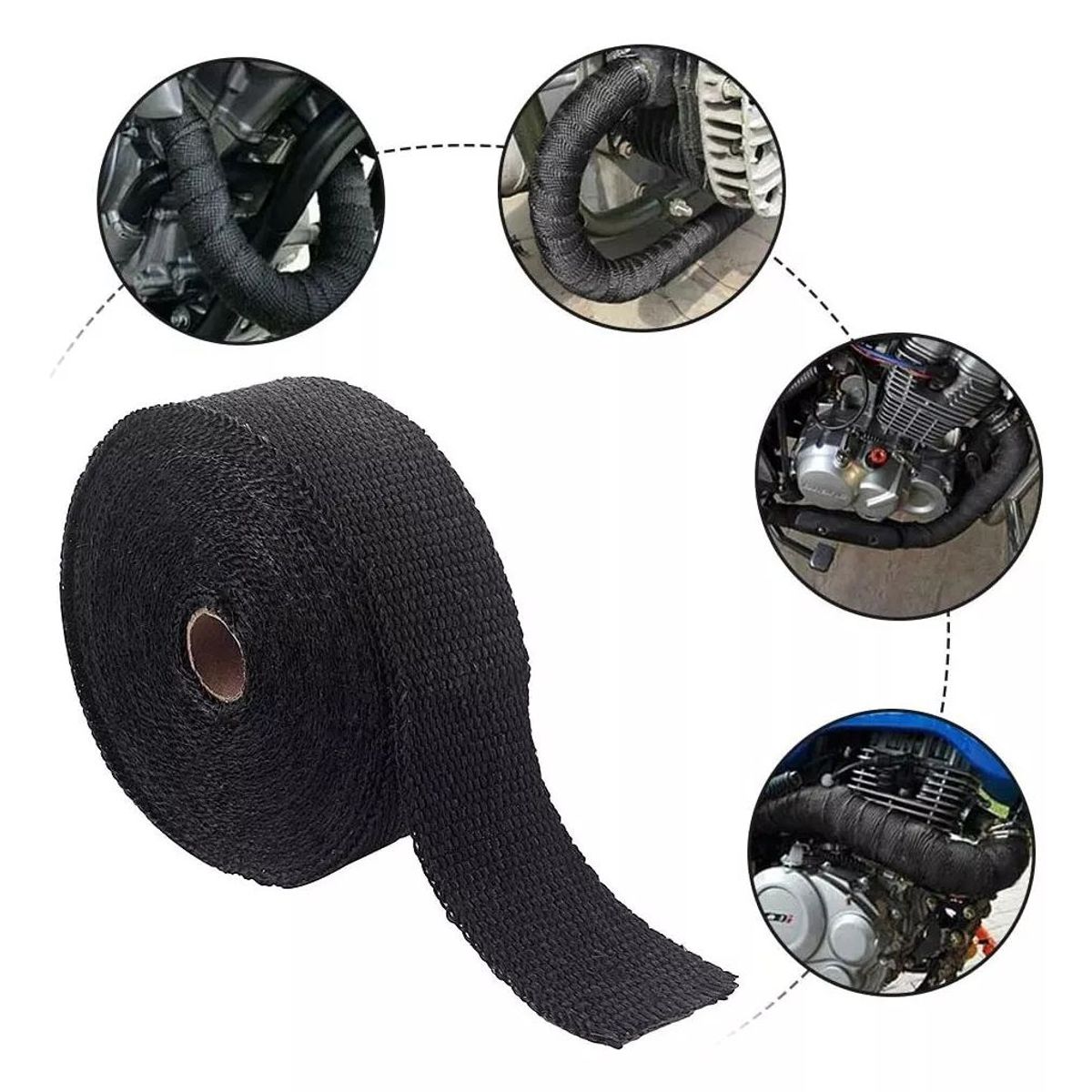 KUANGYE - Cinta Térmica Aislante Escape 10 Metros 2000°f Auto Moto