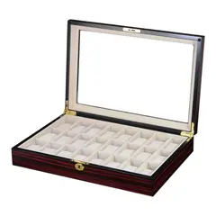 GENERICO - Caja 24 Relojes Madera Interior Terciopelo