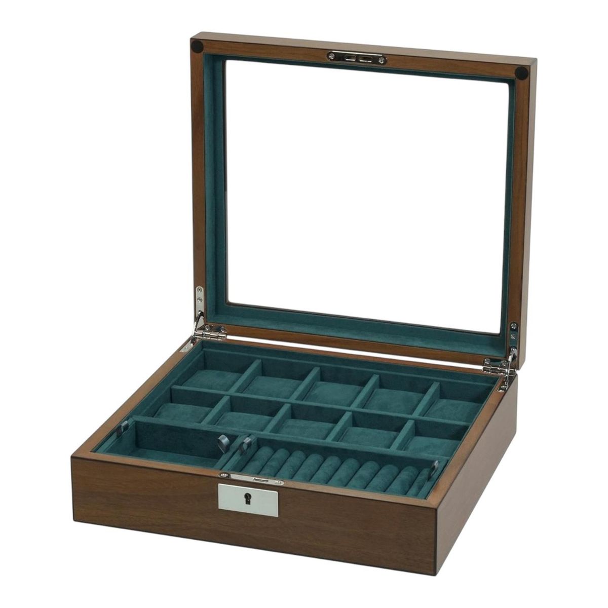 GENERICO - Caja 10 Relojes Madera Chapa De Roble Interior Terciopelo