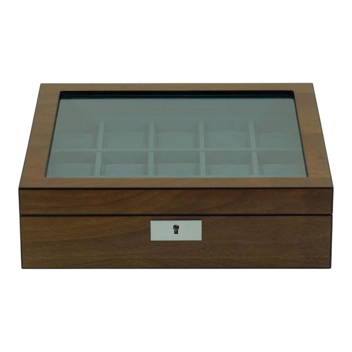 GENERICO - Caja 10 Relojes Madera Chapa De Roble Interior Terciopelo