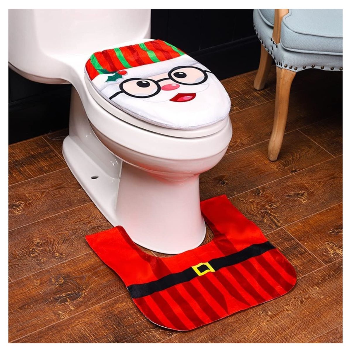 GENERICO - Set Fundas Para Baño De Navidad 2 Piezas Fundas Navideñas