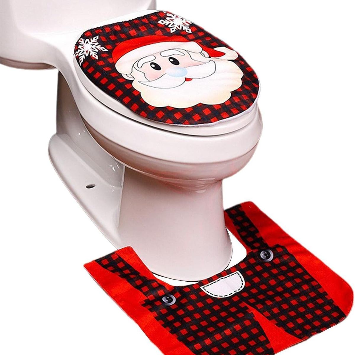 GENERICO - Set Fundas Para Baño De Navidad 2 Piezas Fundas Navideñas Papa Noel