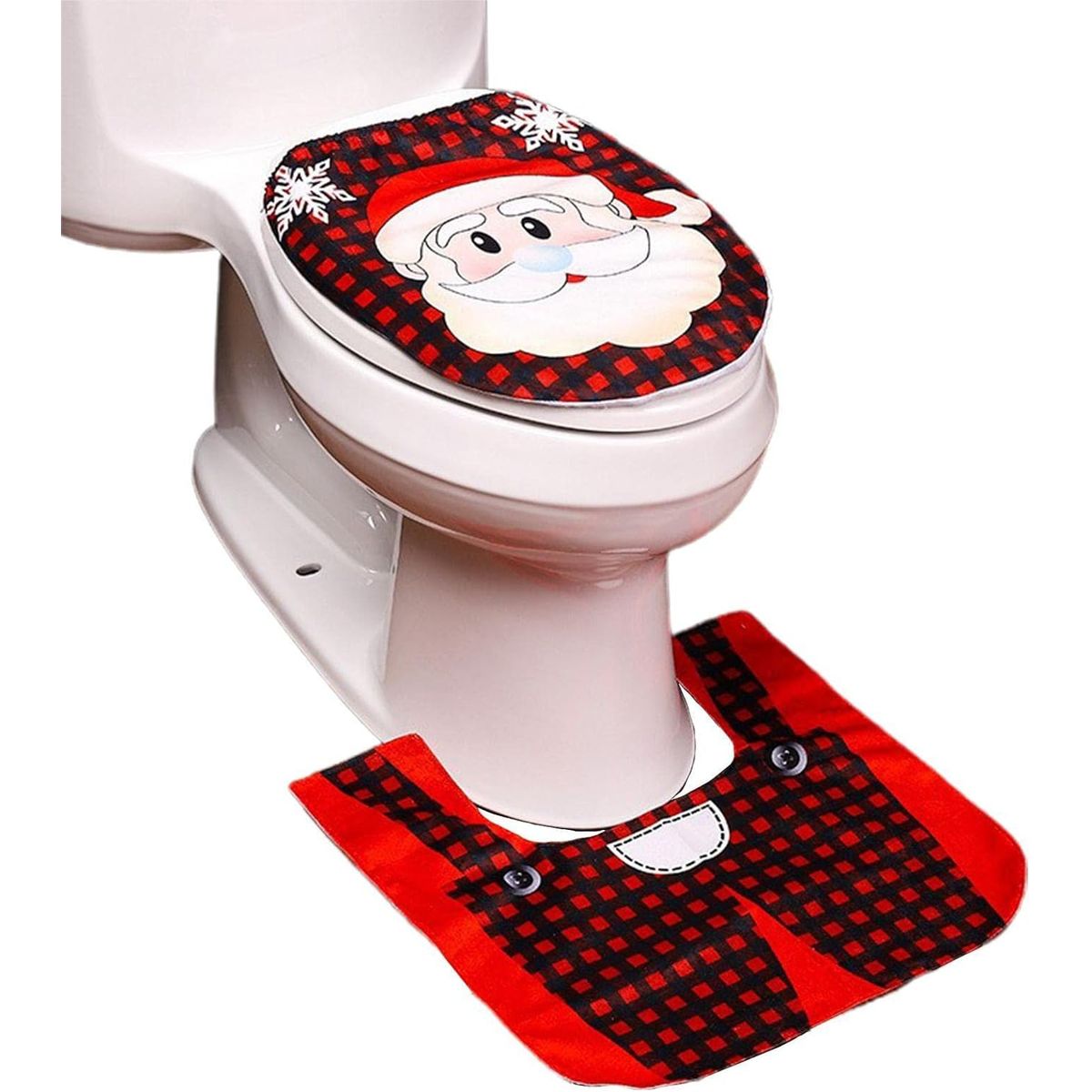 GENERICO - Set Fundas Para Baño De Navidad 2 Piezas Fundas Navideñas Papa Noel