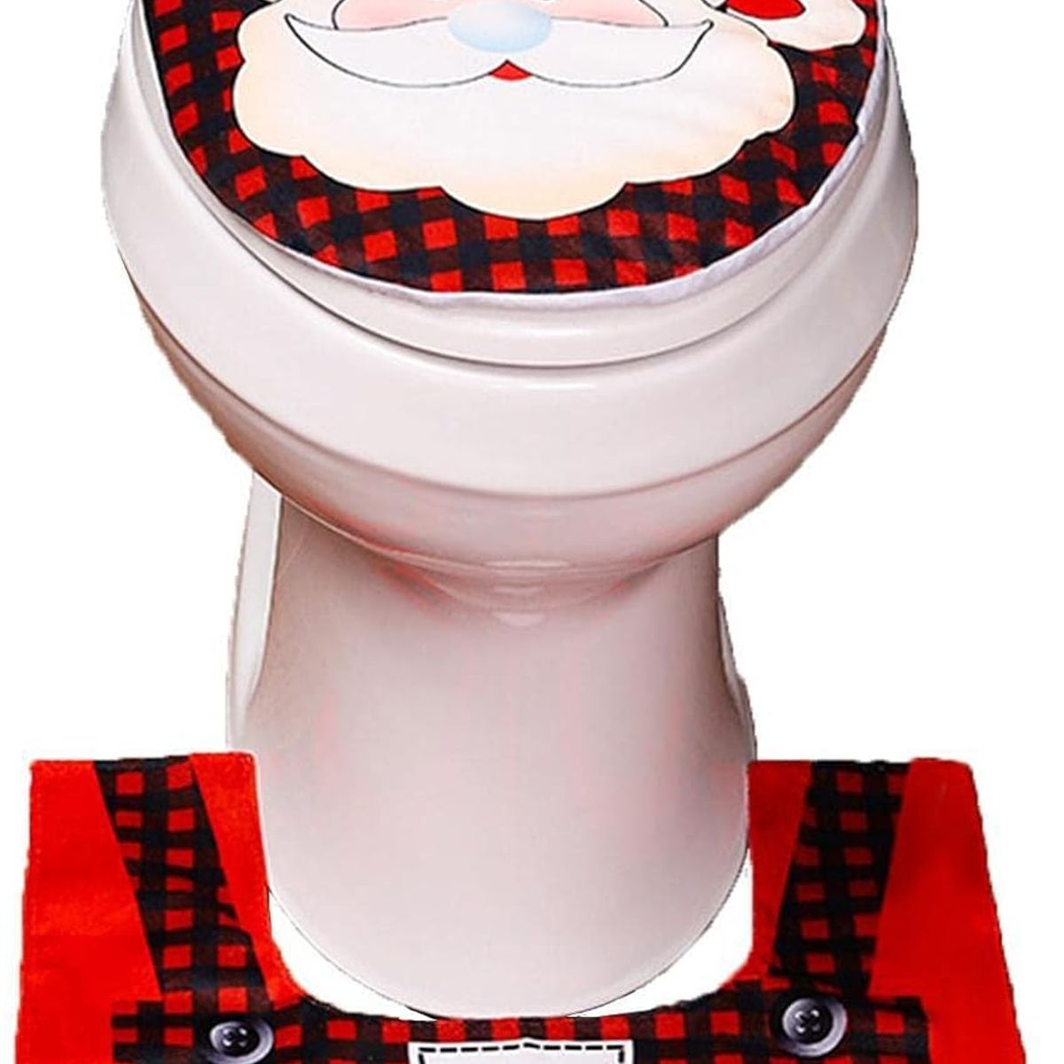 GENERICO - Set Fundas Para Baño De Navidad 2 Piezas Fundas Navideñas Papa Noel