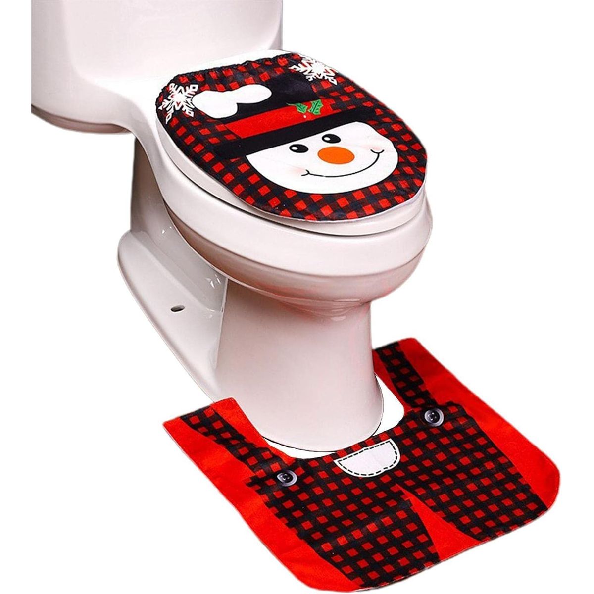 GENERICO - Set Fundas Para Baño De Navidad 2 Piezas Fundas Navideñas Muñeco Nieve