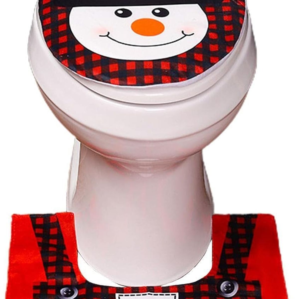 GENERICO - Set Fundas Para Baño De Navidad 2 Piezas Fundas Navideñas Muñeco Nieve