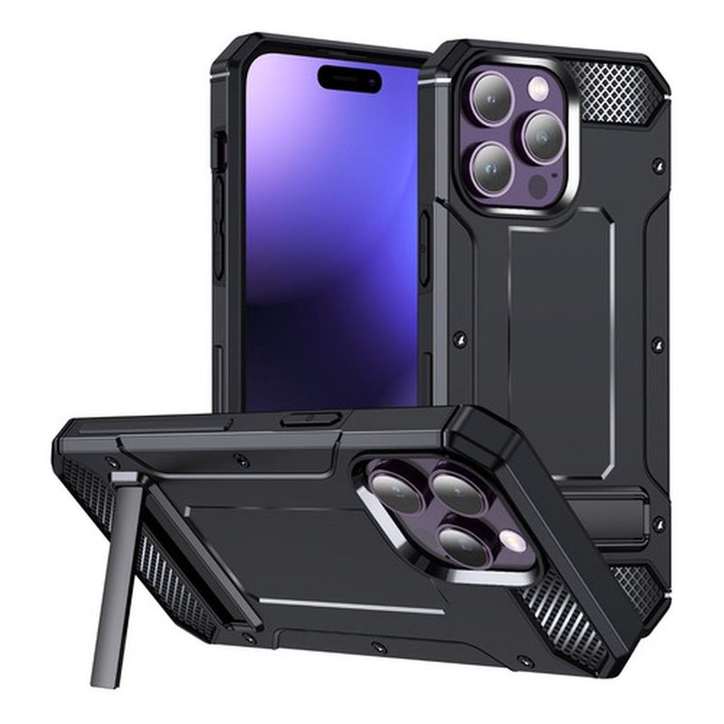 GENERICO - Carcasa Grado Militar Para iPhone 15 / Plus / Pro / Pro Max - Negro - Negro