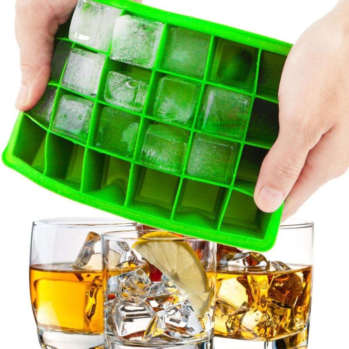 GENERICO - Molde Hielo Silicona Cubetera Hielo Helado Moldes 24 Cubos Rosa