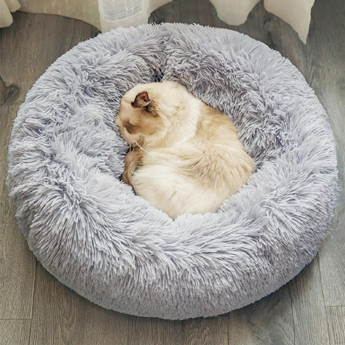 CRUSEC - Cama Nido de Felpa Para Mascotas Con Forma de Rosca 50cm