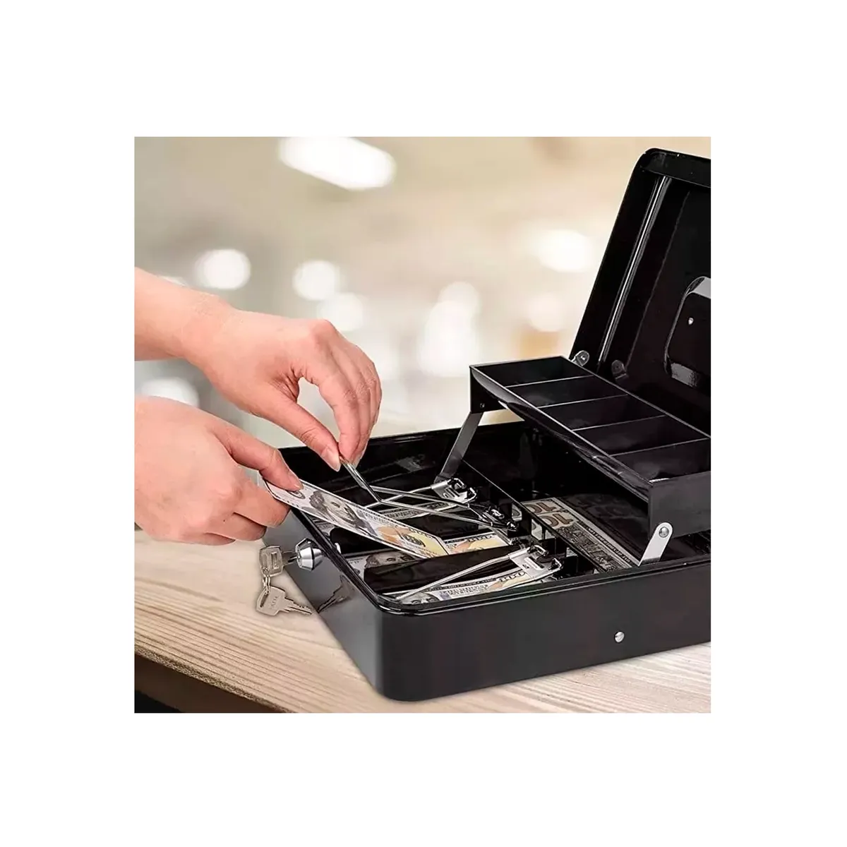 GENERICO - Caja De Dinero Organizadora Con Llave