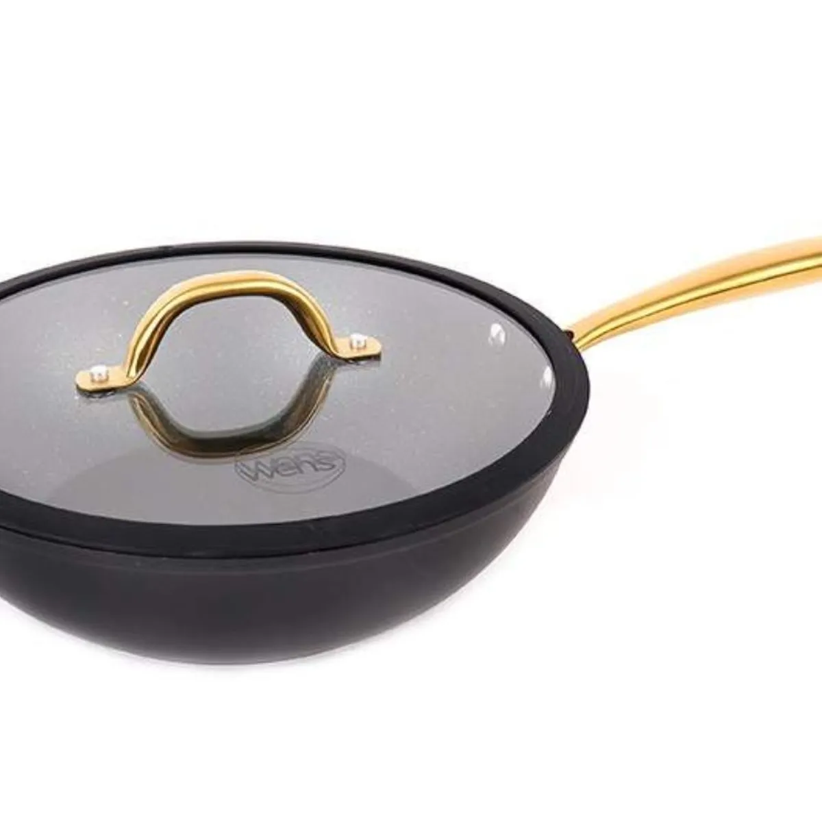 WENS - Wok con tapa de vidrio 28 cm Golden Series