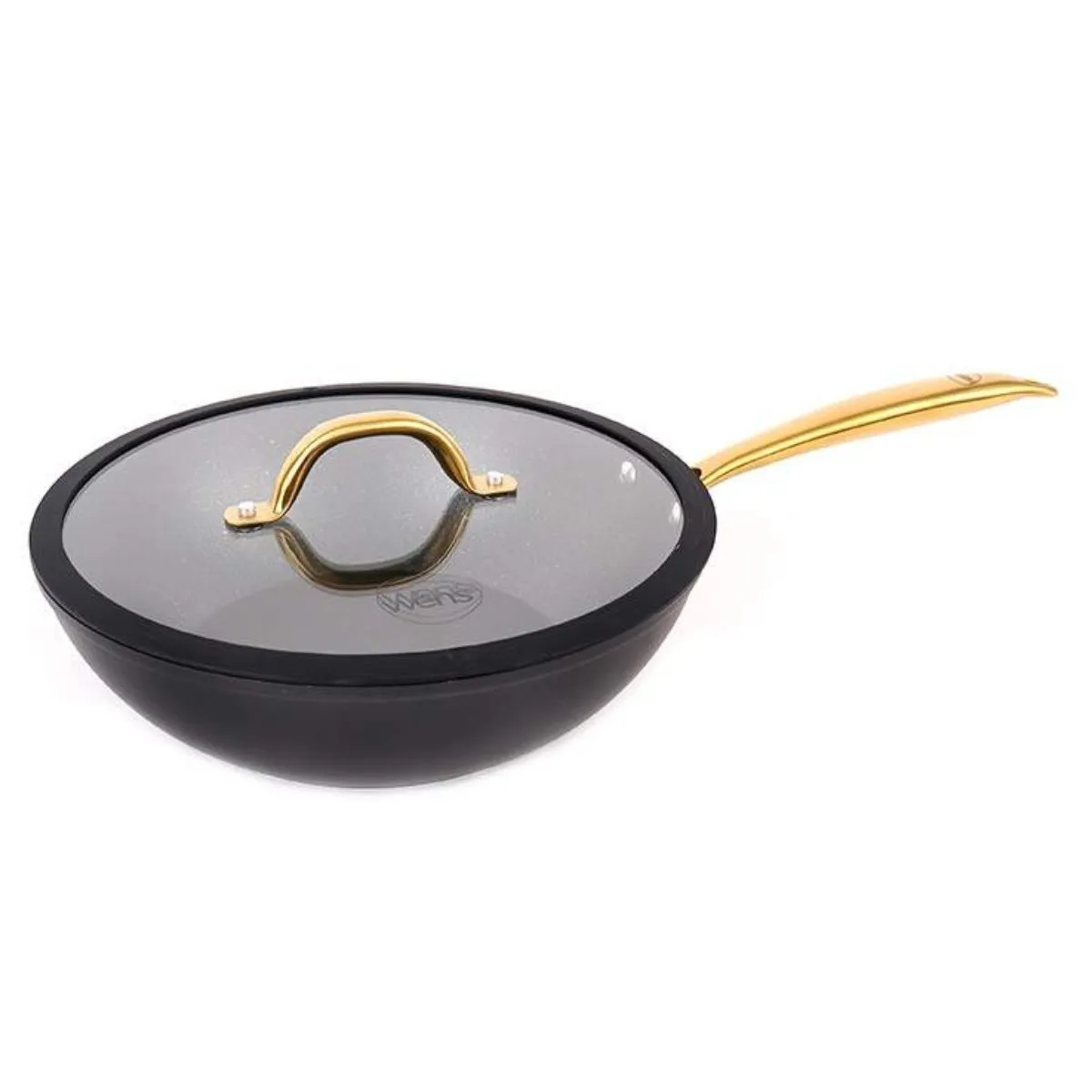 WENS - Wok con tapa de vidrio 28 cm Golden Series