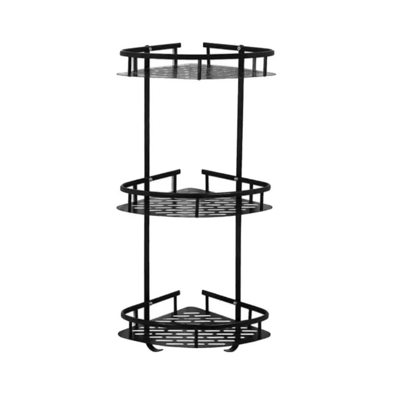 GENERICO - Repisa Esquinera Aluminio Inoxidable Para Baño Negro