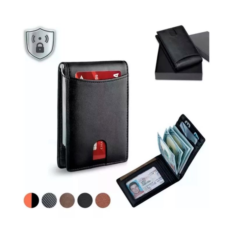 GENERICO - Billetera De Cuero Con Rfid Para Hombre