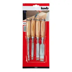 KWB - Kit Set Juego De Cinceles Formon Madera 4 Piezas 455400