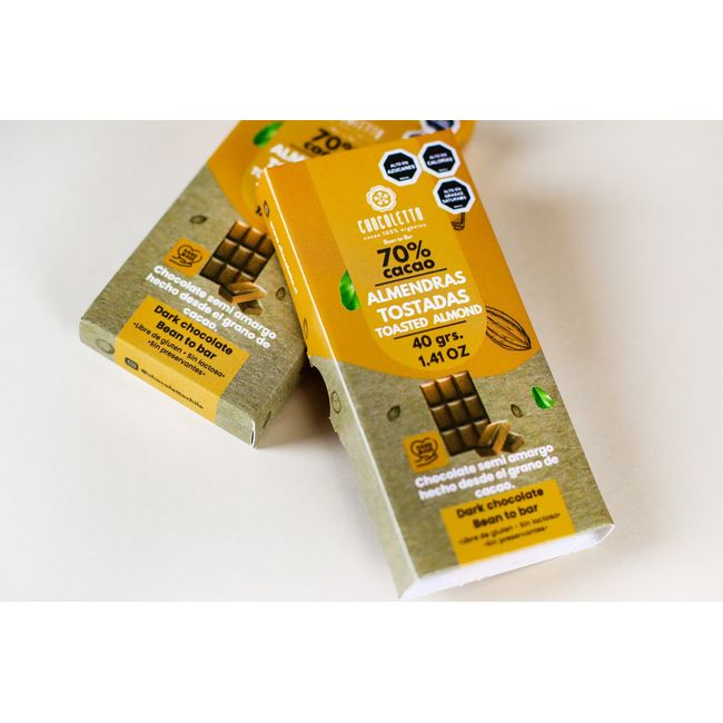CHOCOLETTO - Chocolate 70 cacao con Almendras Tostadas