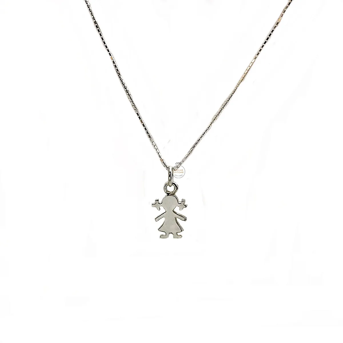 JOYAS MYTOKE - Colgante Dije Niña + Cadenita Plata Fina 925 Collar Niñita